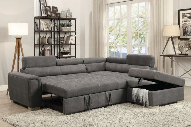 Sectional couch converts on sale to bed